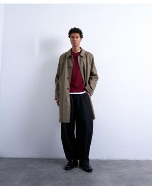 TOPMAN Cotton Mac Coat - Red