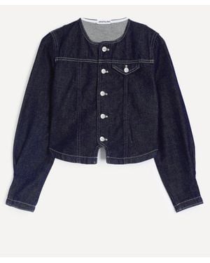 Peachy Den Goldie Fitted Denim Jacket - Blue