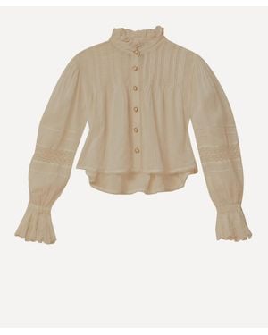 FARM Rio Off- Long Sleeve Blouse - Natural