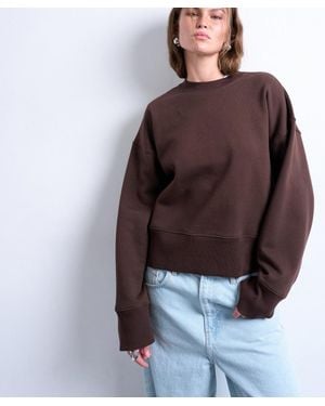 TOPSHOP Premium Heavyweight Oversized Sweater - Brown