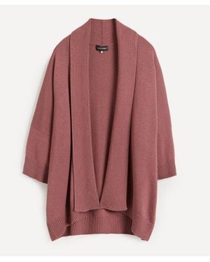 Eskandar Shawl Collar Drop Shoulder Cardigan - Red