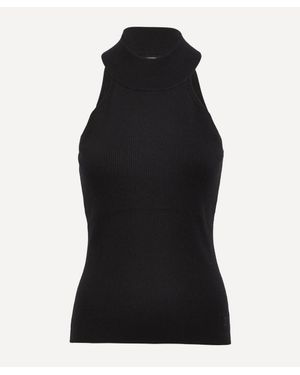 THE UNIFORM Silk And Cashmere-Blend Chunky Ribbed Vest Top - Black
