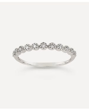 Dinny Hall 14Ct Diamond Forget Me Not Half Eternity Ring - White