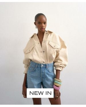 TOPSHOP Denim Editor Shorts - Blue