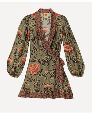 FARM Rio Arabesque Floral Mini Dress - Brown