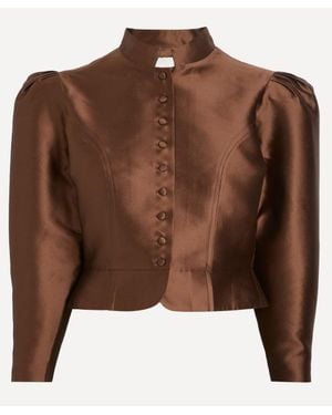 D'Estree Amoako Silk-Blend Jacket - Brown