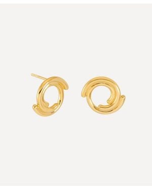 Rachel Jackson 18Ct-Plated Front Facing Evolve Stud Earrings - White