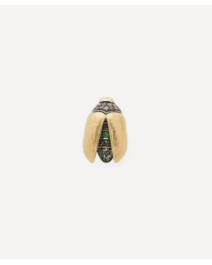 Bibi Van Der Velden 18Ct Mini Scarab Fly Wing Stud Earring - White