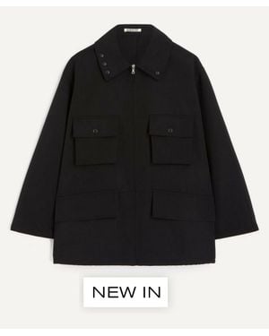 AURALEE Wool Max Canvas Blouson Jacket - Black