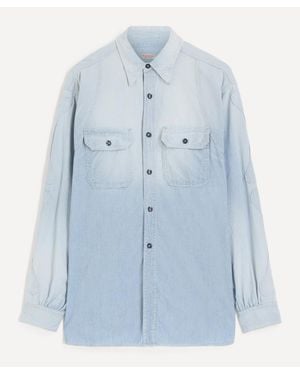 Kapital Chambray Bone Patch Ventilator Denim Shirt - Blue