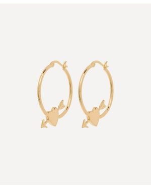 Anna + Nina X Liberty-Plated Arrowed Heart Hoop Earrings - Natural