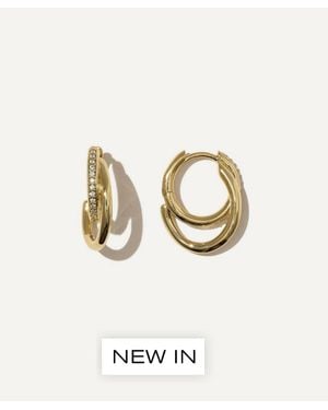 Otiumberg 14Ct-Plated Vermeil Small Pave Spiralis Hoop Earrings - White