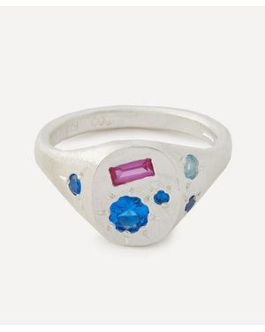 Seb Brown Sterling Spazio Signet Ring - White