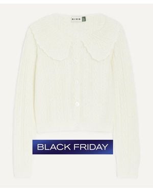 RIXO London Jelena Wool-Blend Cardigan - White