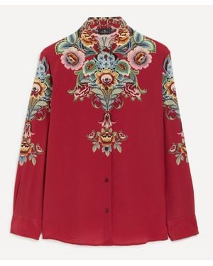 Etro Placed Floral Silk Shirt - Red