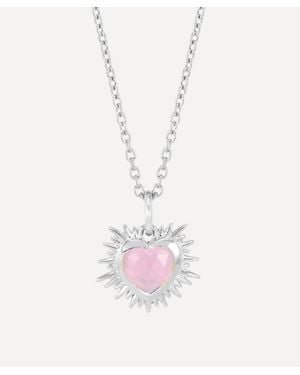 Rachel Jackson Sterling Electric Love October Birthstone Necklace - Pink