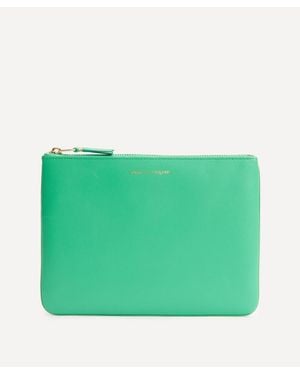 Comme des Garçons Classic Large Leather Pouch - Green