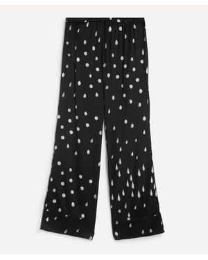 BERNADETTE Louis Silk-Satin Pyjama Bottoms - Black