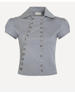 Caspar the Label Poet Puff-Sleeve Shirt - Grey