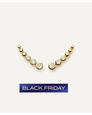 Missoma 18Ct-Plated Vermeil Tennis Climber Stud Earrings - Blue