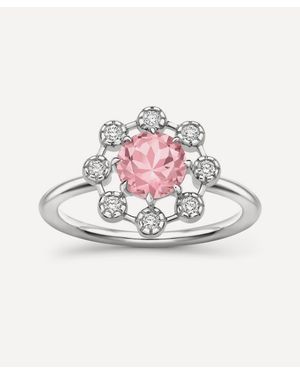 Dinny Hall 14Ct Celandine Tourmaline And Diamond Ring - White