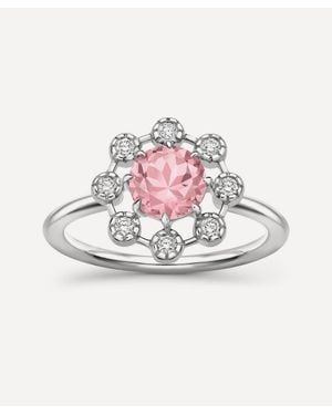 Dinny Hall 14Ct Celandine Tourmaline And Diamond Ring - White