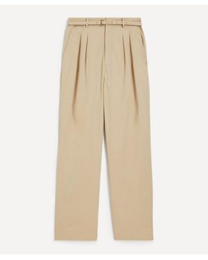 FRAME Pleated Slit Pants - Natural