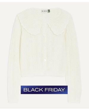 RIXO London Jelena Wool-Blend Cardigan - White