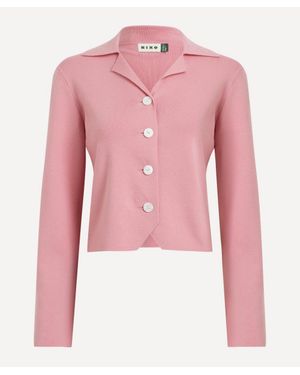 RIXO London Aara Wool-Blend Cardigan - Pink