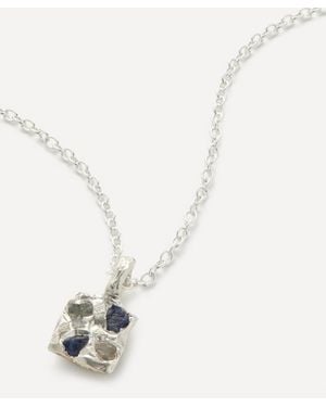 The Ouze Sterling Raw Sapphire Scatter Pendant Necklace - White