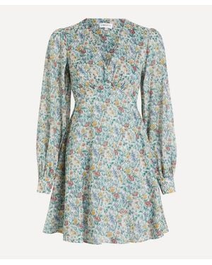 Liberty Soiree Cotton Mini Dress - Blue