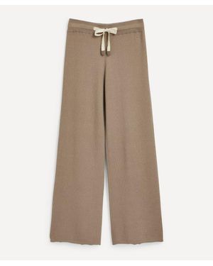 THE UNIFORM Silk And Cashmere-Blend Cropped Pants - Natural