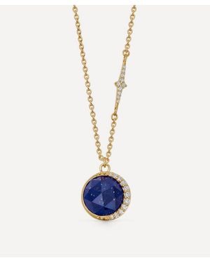 Astley Clarke 18Ct-Plated Vermeil Large Luna Lapis Pendant Necklace - Blue