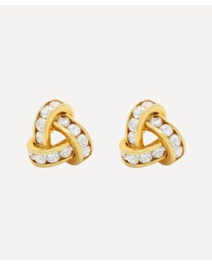 Kojis 18Ct Vintage Diamond Knot Stud Earrings - Metallic