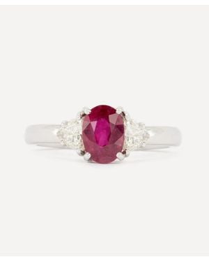 Kojis 18Ct Ruby And Diamond Trilogy Ring - Pink