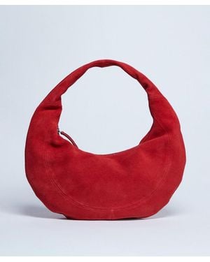 TOPSHOP Cian Suede Scoop Grab Bag - Red