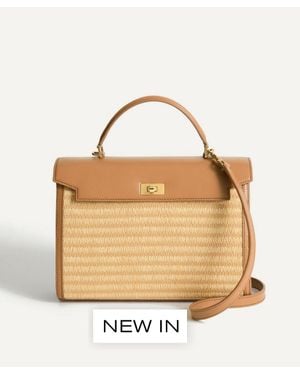 Anya Hindmarch Mortimer Patchwork Raffia And Leather Cross-Body Bag - Metallic