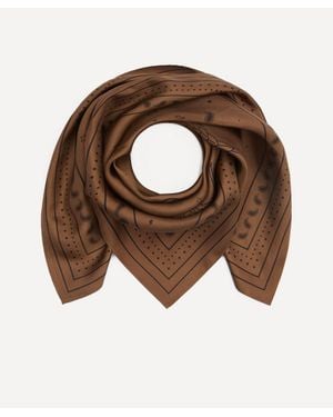 lescarf Zodiac Scorpio Silk Scarf - Brown