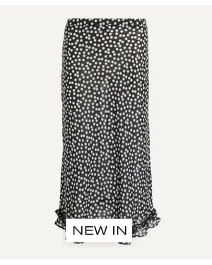 Susamusa Meadow Sheer Midi Skirt - Black