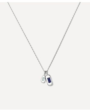 Missoma Plated Molten Gemstone Bean Pendant Necklace - White