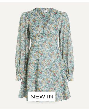 Liberty Soiree Cotton Mini Dress - Blue