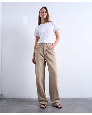 TOPSHOP Column Mid Rise Jeans - White