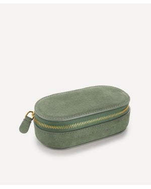 Monica Vinader Suede Mini Oval Jewellery Box - Green