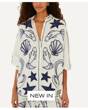 FARM Rio Fresh Fish Shirt - Blue