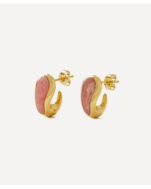 Pdpaola 18Ct-Plated Rhodochrosite Luna Stud Earrings - White