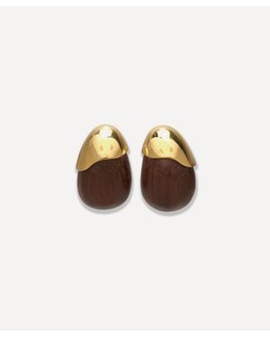Lizzie Fortunato 24Ct-Plated Toro Drop Earrings - Brown