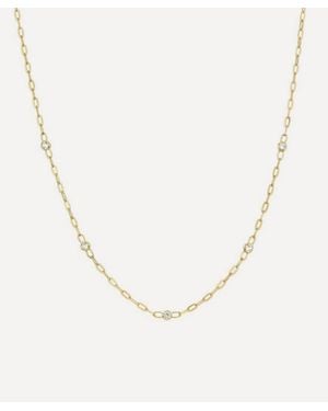 Dinny Hall 18Ct-Plated Vermeil Sapphire Paperclip Chain Necklace - White