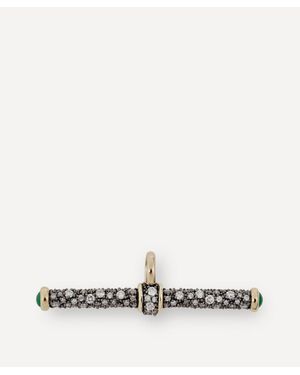 Lucy Delius Jewellery 14Ct Diamond T-Bar Pendant - White