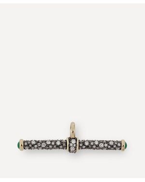 Lucy Delius Jewellery 14Ct Diamond T-Bar Pendant - White