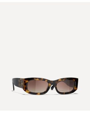 CHANEL Rectangle Sunglasses - Brown